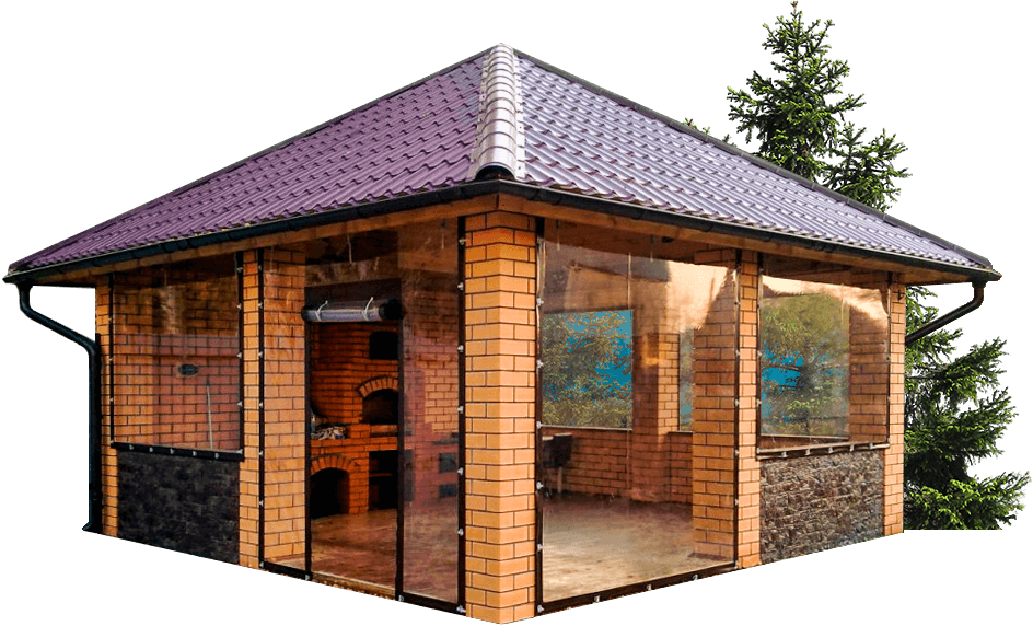 Беседка с мягкими окнами